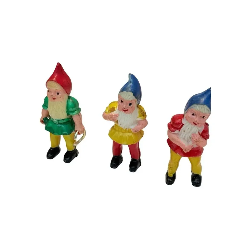 Vtg Snow White +6 Dwarfs Mini Figurines Cake Topper Decorations Birthday